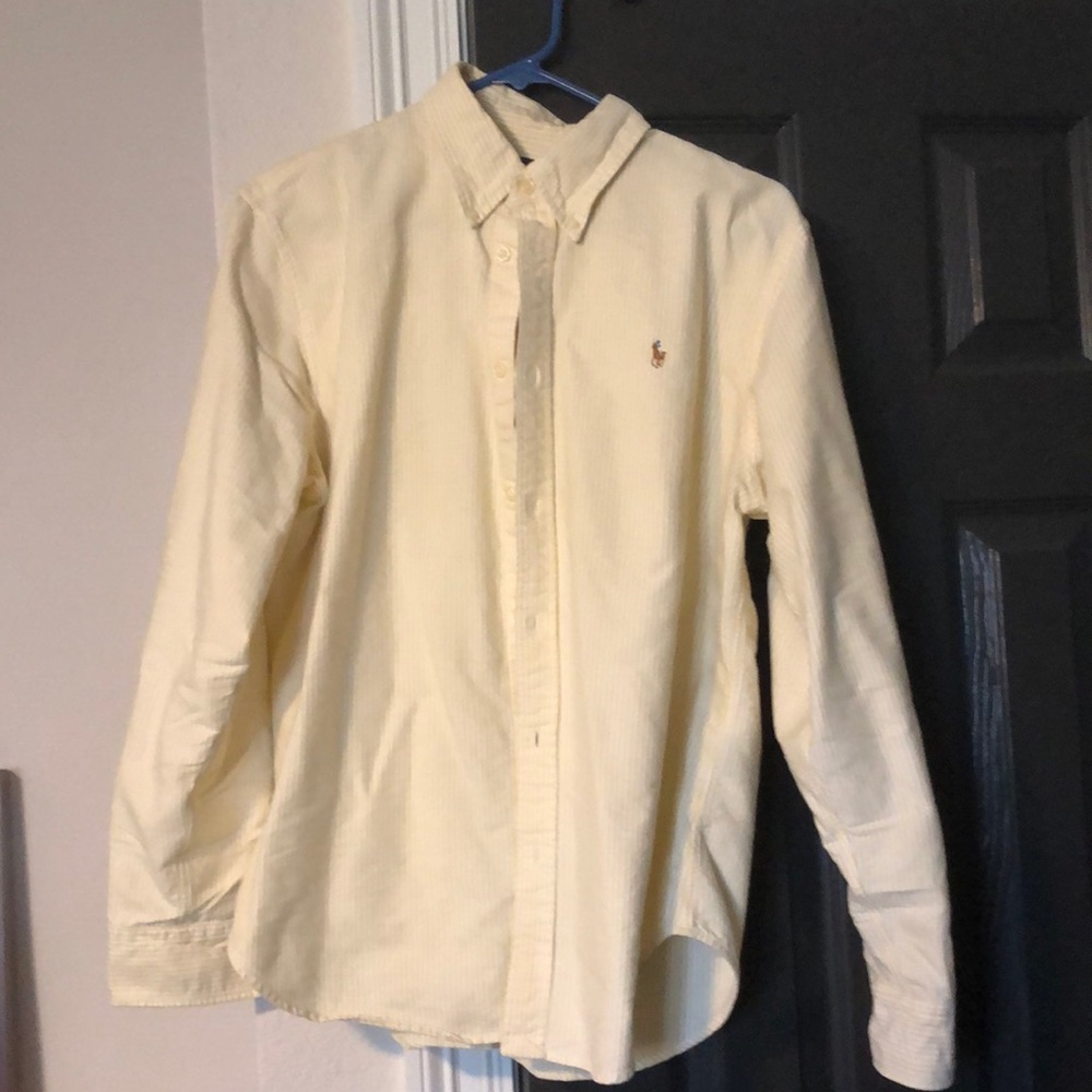 Yellow and white stripe Ralph Lauren button down